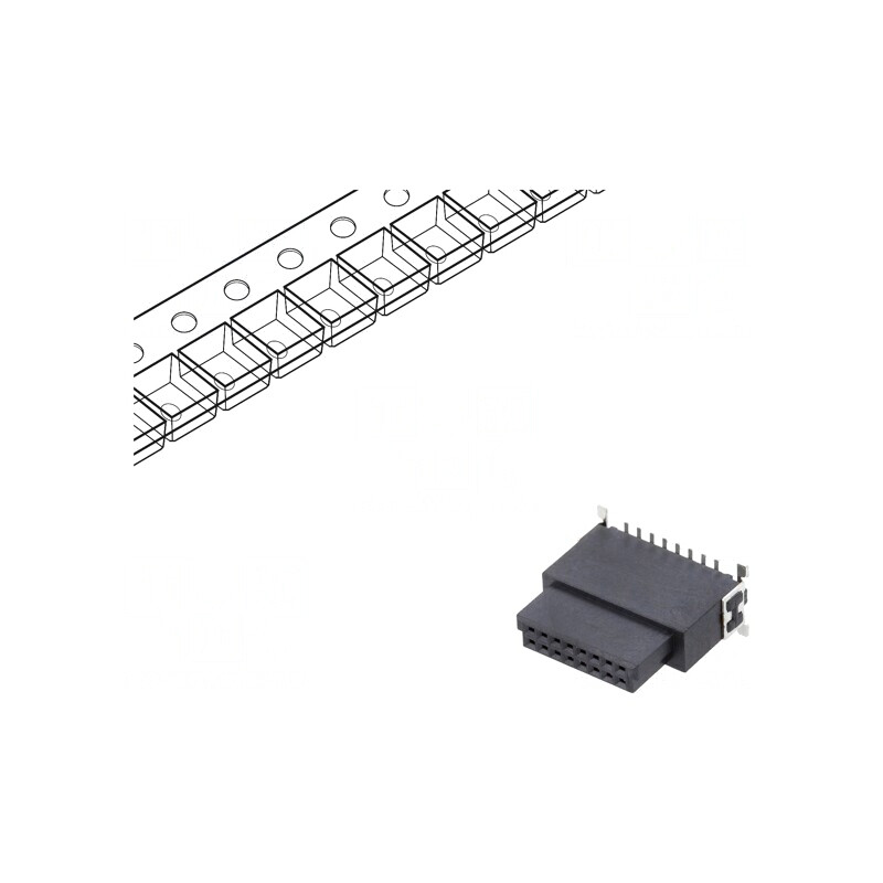 Conector PCB-PCB Mamă 16 PIN 1,27mm Termoplast. | Electronic-mag.ro | Componente Electronice