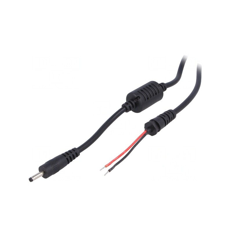 Cablu Negru 2x0,5mm2 DC 3,0/1,0 Mufă Drept 1,2m | Electronic-mag.ro | Componente Electronice