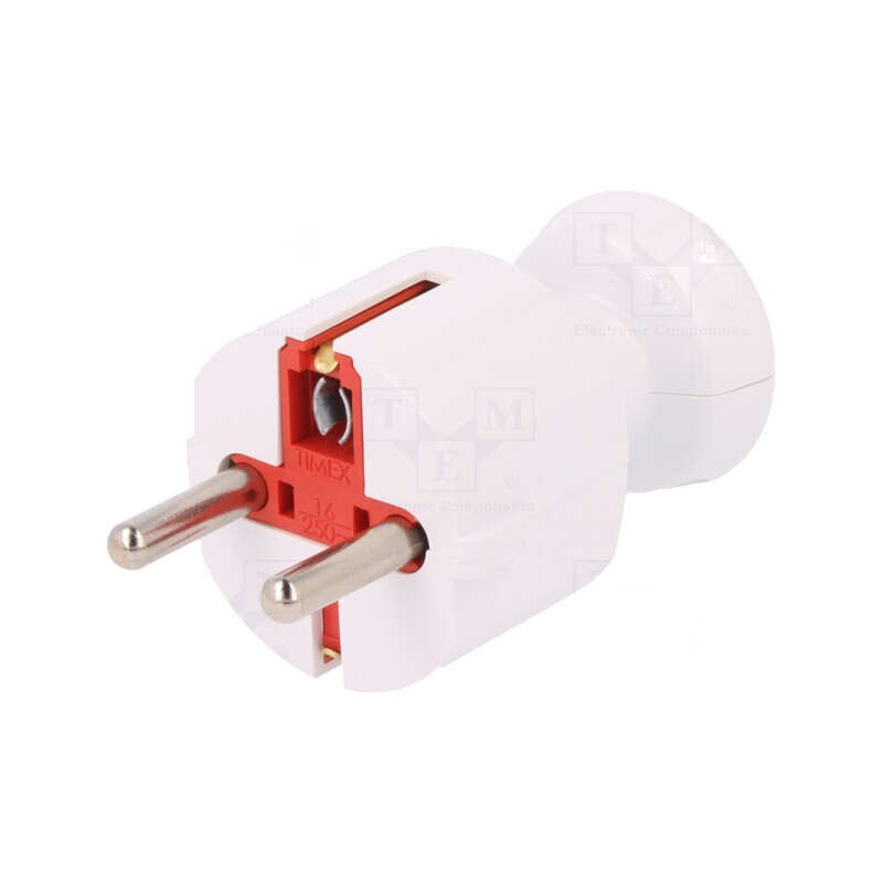 Conector de alimentare AC tată alb 250V 16A 3 pini | Electronic-mag.ro | Componente Electronice