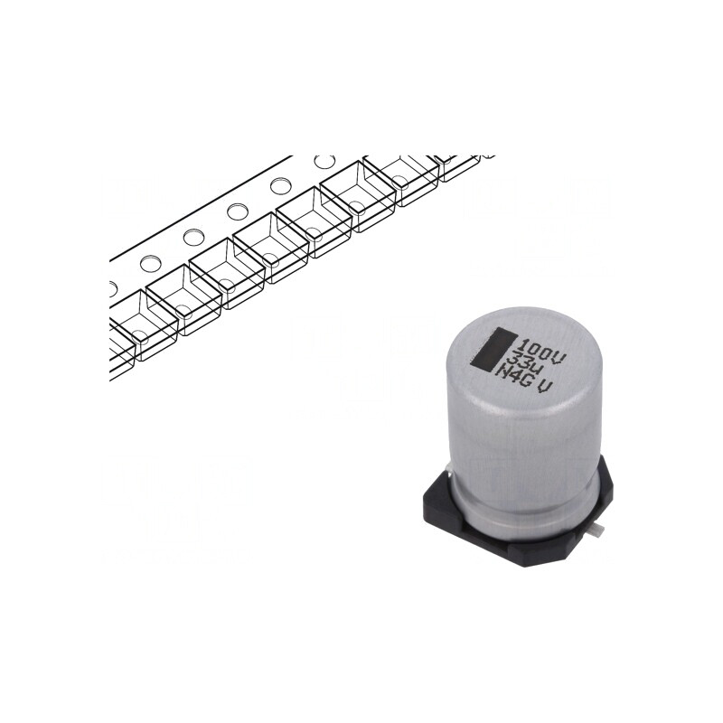 Condensator Electrolitic SMD 33uF 100V 10x10x14mm | Electronic-mag.ro | Componente Electronice Condensator Electrolitic SMD 33uF 100V 10x10x14mm | Electronic-mag.ro | Componente Electronice