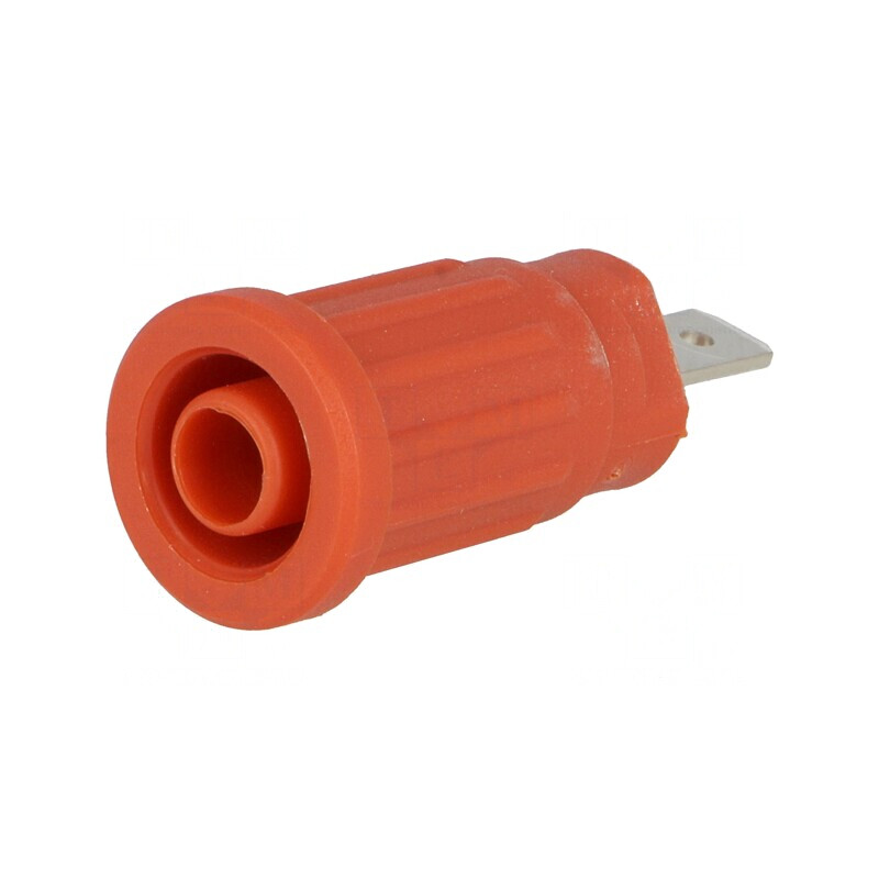 Soclu Banană 4mm Roșu 24A 1kV Nichelat | Electronic-mag.ro | Componente Electronice