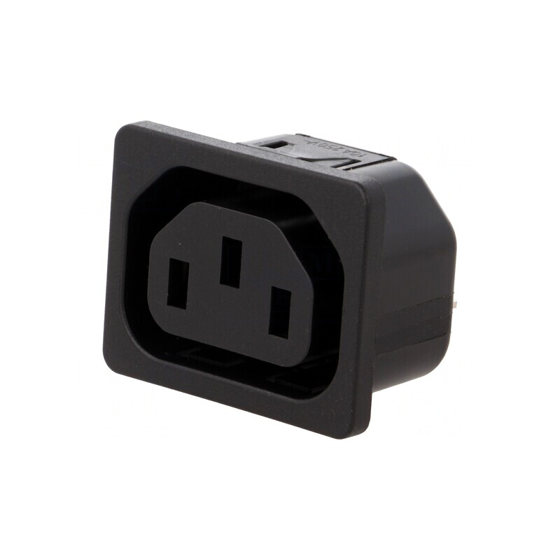 Conector Alimentare AC Soclu Mamă 10A 250V IEC 60320 IP30 | Electronic-mag.ro | Componente Electronice