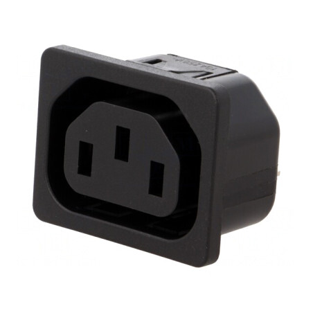 Conector Alimentare AC Soclu Mamă 10A 250V IEC 60320 IP30 | Electronic-mag.ro | Componente Electronice