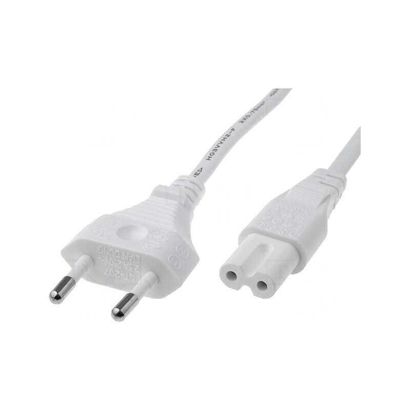 Cablu Alimentare 0,5m Alb 2x0,75mm2 CEE 7/16 la IEC C7 | Electronic-mag.ro | Componente Electronice Cablu Alimentare 0,5m Alb 2x0,75mm2 CEE 7/16 la IEC C7 | Electronic-mag.ro | Componente Electronice