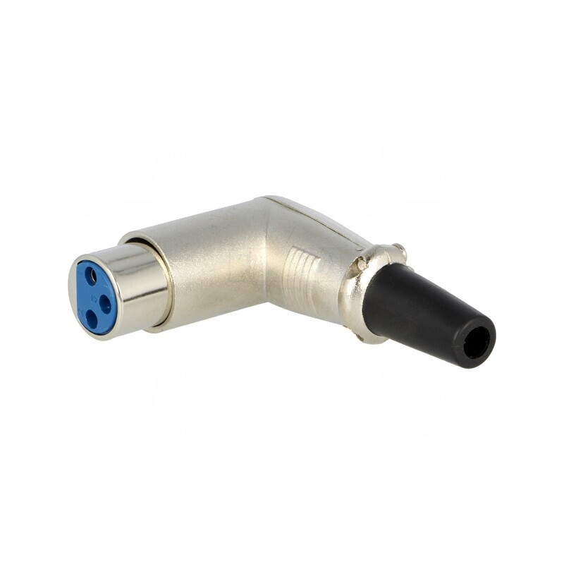Mufă XLR Mamă 3 Pini 90° pe Cablu | Electronic-mag.ro | Componente Electronice