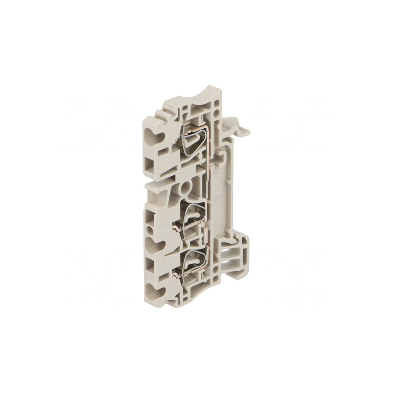 Conector de Îmbinare Șine 2,5mm2, 3 Borne, Bej, Lățime 5,1mm | Electronic-mag.ro | Componente Electronice