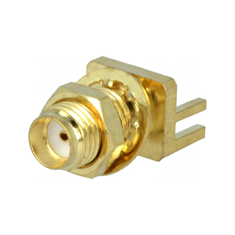 Soclu SMA mamă de margine cu piuliţă SMT aurit | Electronic-mag.ro | Componente Electronice