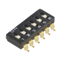 Comutator DIP-SWITCH 6 Secțiuni ON-OFF 0,025A 24VDC | Electronic-mag.ro | Componente Electronice
