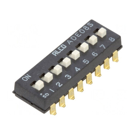 Comutator DIP-SWITCH 8 Secțiuni ON-OFF 24VDC | Electronic-mag.ro | Componente Electronice