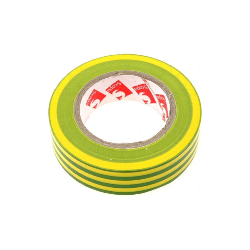 Bandă Electroizolantă Galben-Verde 15mm x 10m | Electronic-mag.ro | Componente Electronice