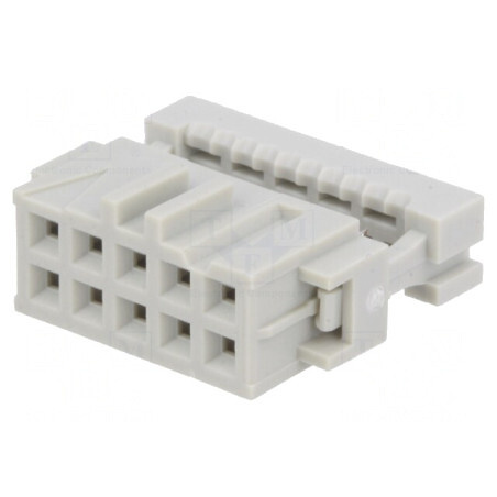 Mufă IDC 10 PIN pentru cablu-bandă 1,27mm aurit gri | Electronic-mag.ro | Componente Electronice