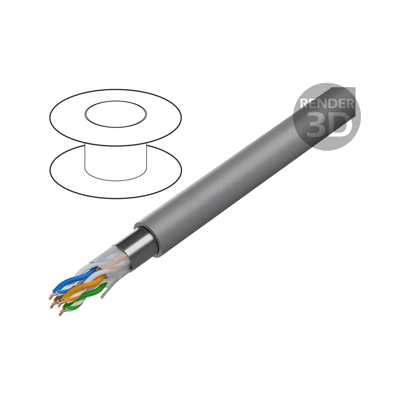 Cablu Ethernet Cat5e F/UTP Cu LSZH 305m Gri | Electronic-mag.ro | Componente Electronice