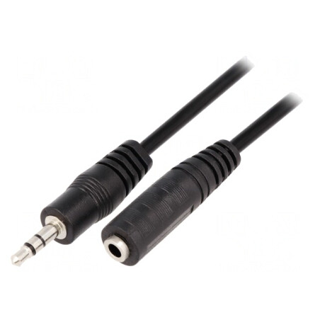 Cablu Audio Jack 3.5mm Soclu-Mufă 3m Negru PVC | Electronic-mag.ro | Componente Electronice