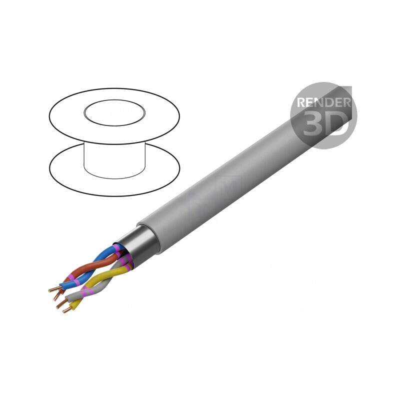 Cablu ecranat 2x2x0,5mm folie Al-PET PVC gri | Electronic-mag.ro | Componente Electronice