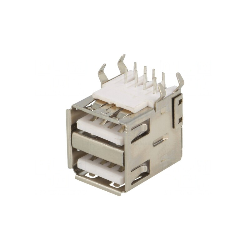 Soclu USB A dublu PCB 90° USB 2.0 | Electronic-mag.ro | Componente Electronice
