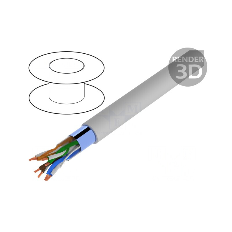 Cablu Ethernet F/UTP Cat5e 26AWG PVC Gri | Electronic-mag.ro | Componente Electronice