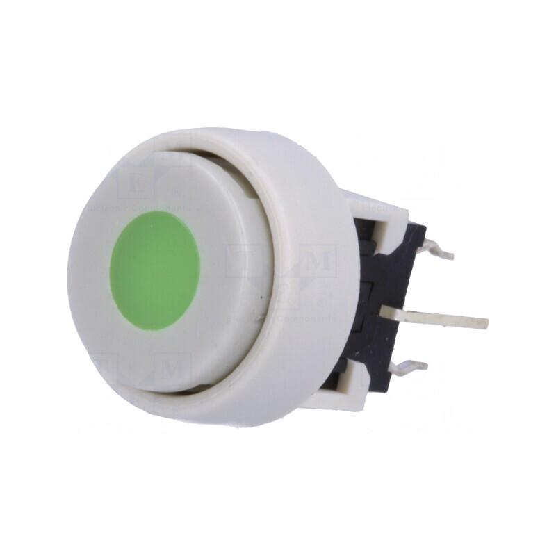 Comutator Tastatură Albă cu LED Verde DPDT | Electronic-mag.ro | Componente Electronice