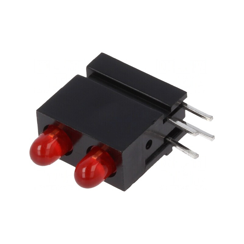 LED roșu 2,8mm cu 2 diode 20mA 60° 15-30mcd | Electronic-mag.ro | Componente Electronice