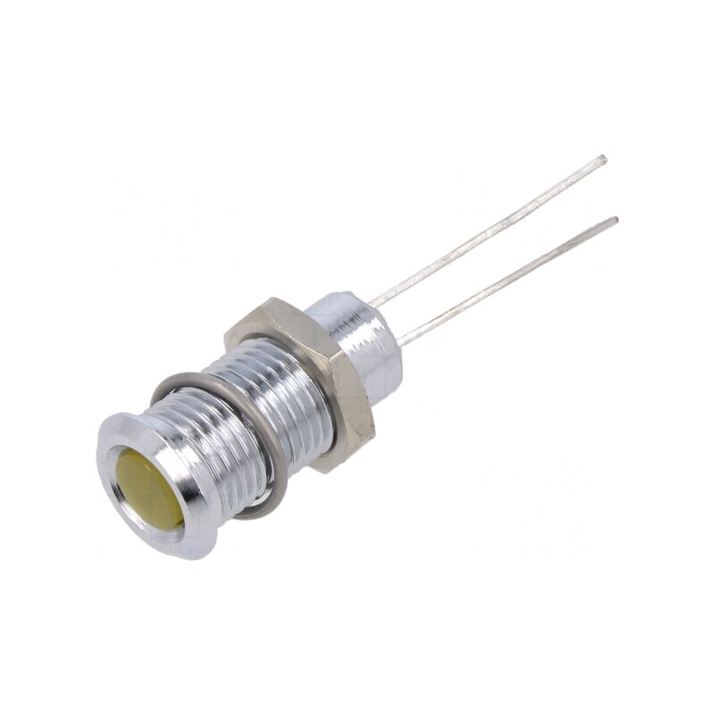 Lampă LED Galbenă 2,1VDC Ø8mm 2pin Metal | Electronic-mag.ro | Componente Electronice