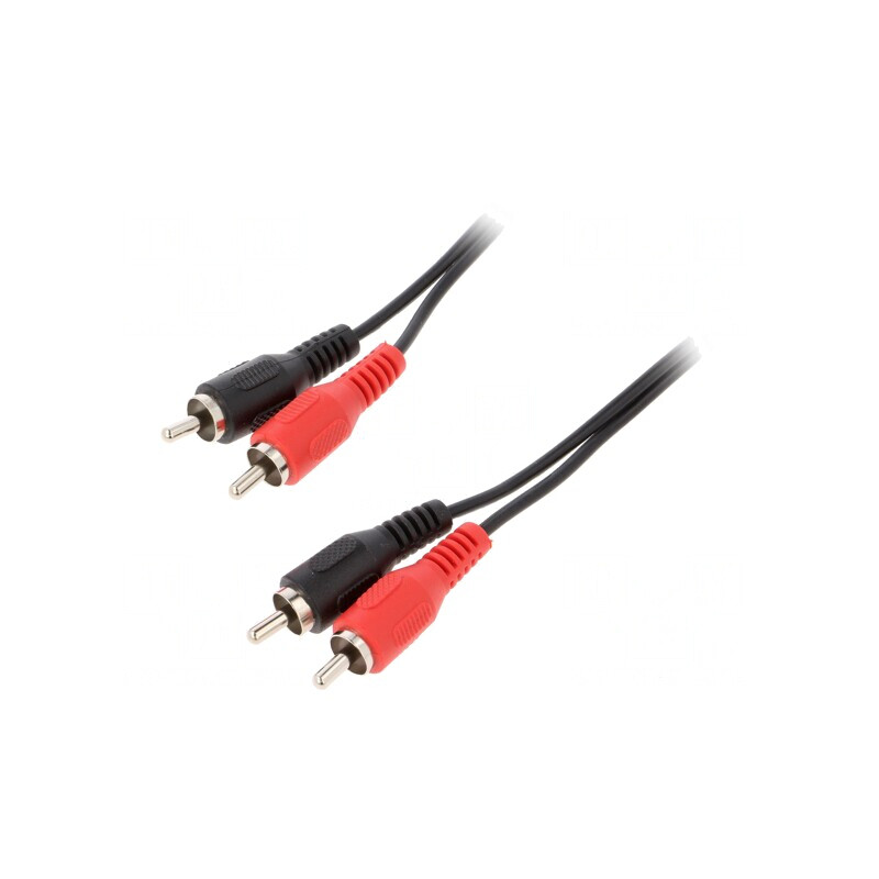Cablu RCA dublu 2,5m negru | Electronic-mag.ro | Componente Electronice