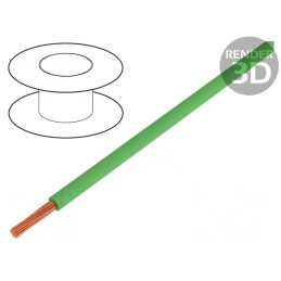 Cablu Electric Verde 1,5mm2 16AWG PVC 450V/750V | Electronic-mag.ro | Componente Electronice