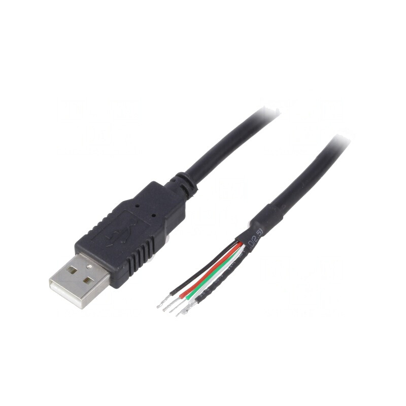 Cablu USB 2.0 USB A 1m Negru | Electronic-mag.ro | Componente Electronice