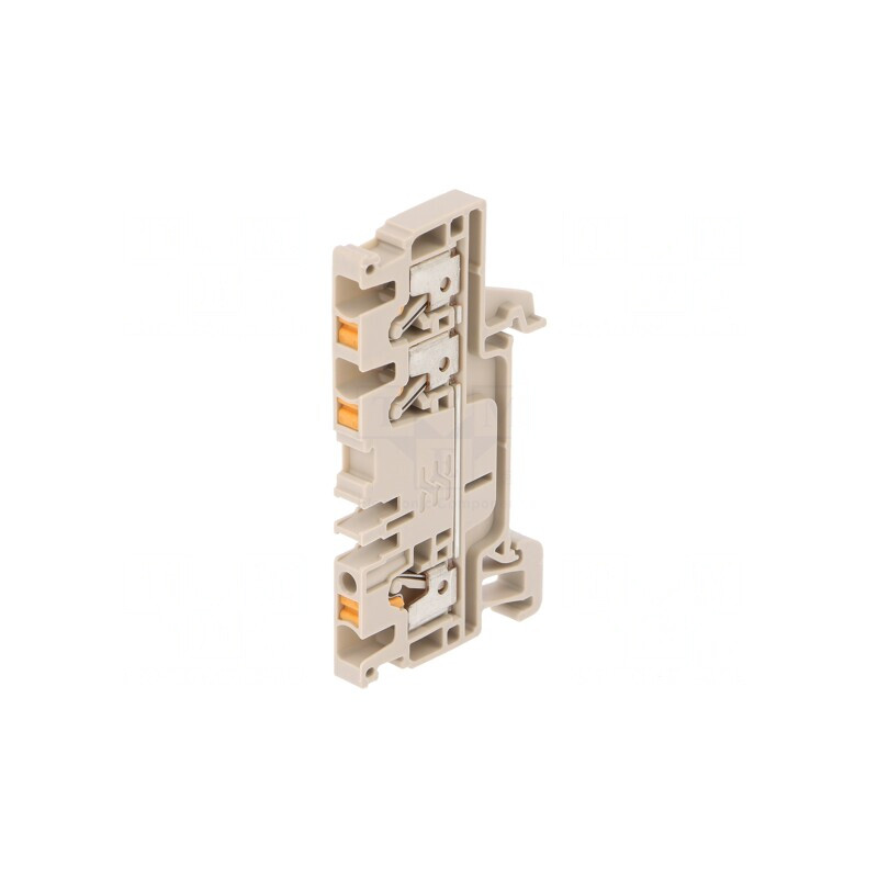 Terminal Îmbinare Șine 2,5mm² 3 Borne Bej 5,1mm | Electronic-mag.ro | Componente Electronice