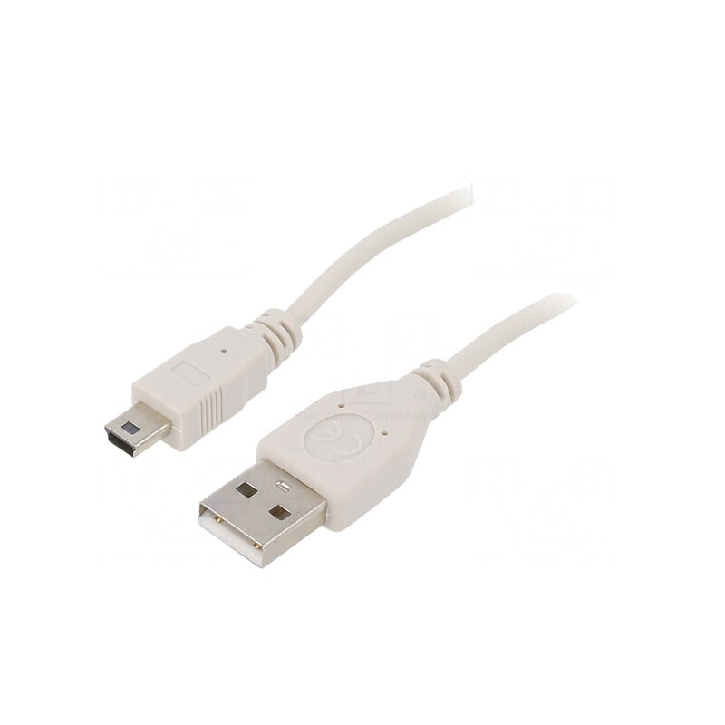 Cablu USB 2.0 A la Mini B 1.8m Gri | Electronic-mag.ro | Componente Electronice