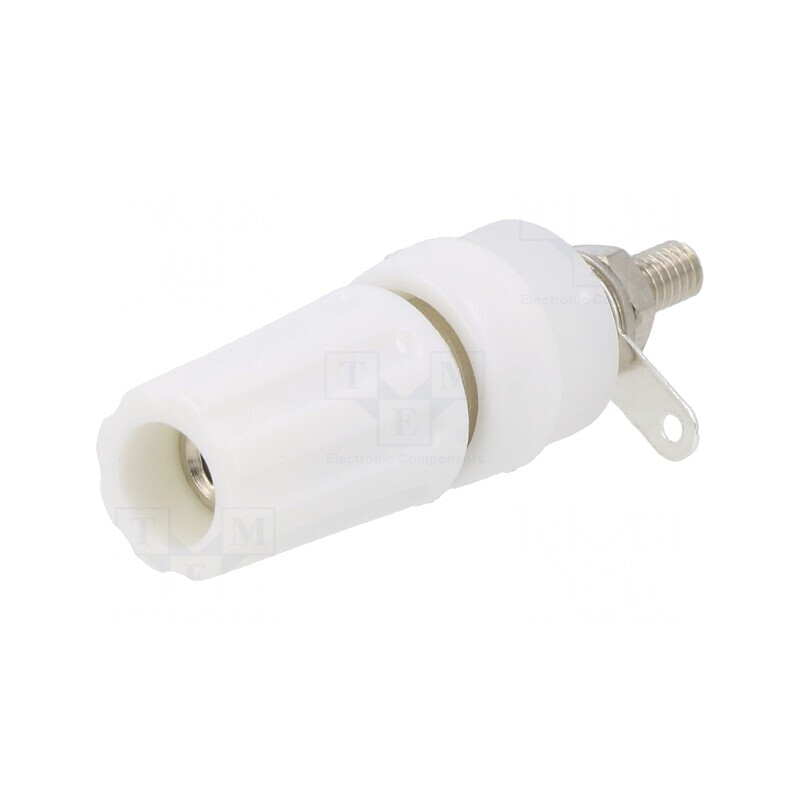 Soclu Banană 4mm 15A 250VDC Alb Nichelat Panou | Electronic-mag.ro | Componente Electronice Soclu Banană 4mm 15A 250VDC Alb Nichelat Panou | Electronic-mag.ro | Componente Electronice