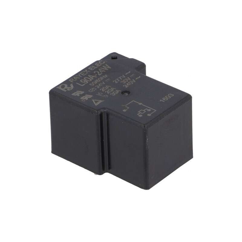 Releu Electromagnetic SPST-NO 24VDC 30A L90 | Electronic-mag.ro | Componente Electronice