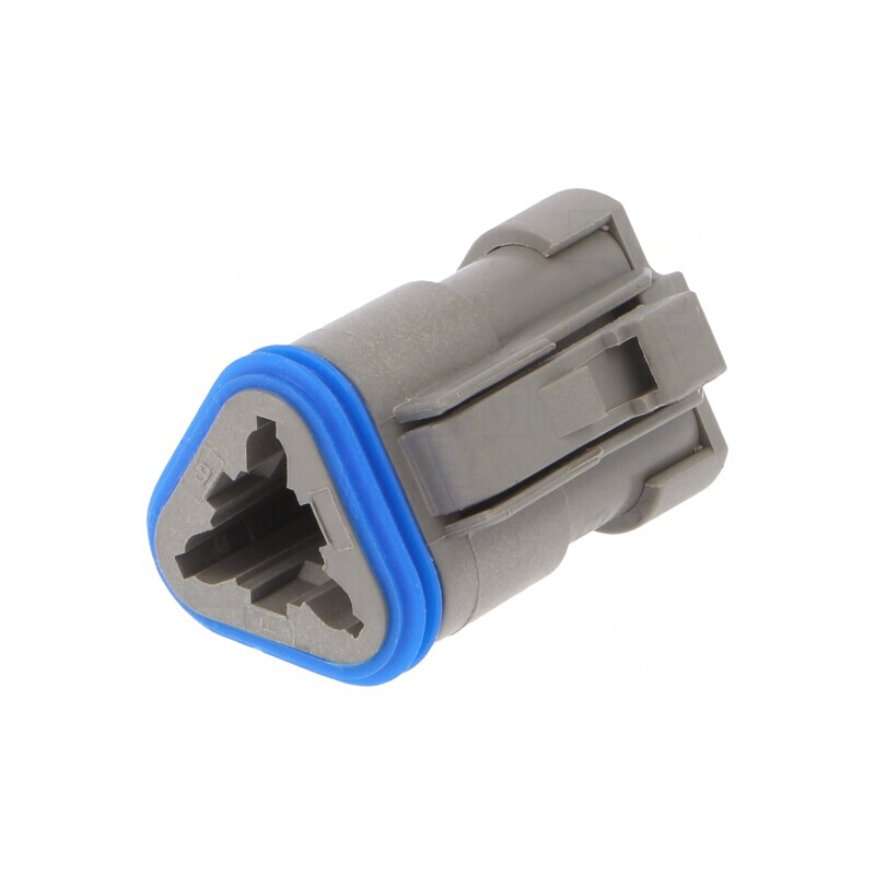 Conector cablu-cablu mamă 3 pini gri IP68 | Electronic-mag.ro | Componente Electronice