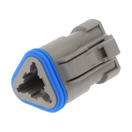 Conector cablu-cablu mamă 3 pini gri IP68 | Electronic-mag.ro | Componente Electronice
