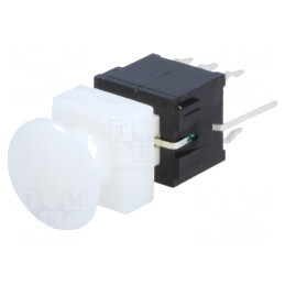 Comutator Tastatură DPDT Incolor LED Verde 30V 0.1A | Electronic-mag.ro | Componente Electronice