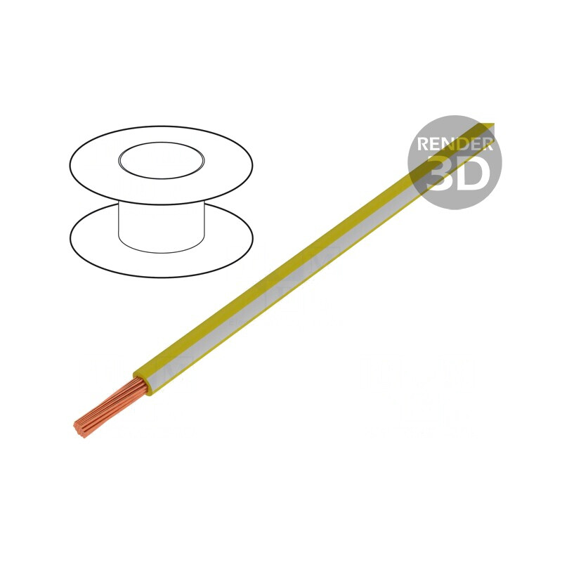 Cablu Electric Litat Cu 1,5mm2 PVC Galben-Alb 450V/750V | Electronic-mag.ro | Componente Electronice