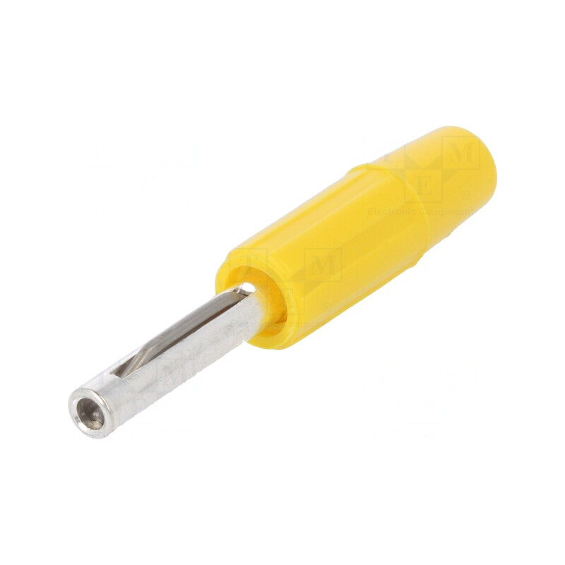 Mufă Banană 4mm Galbenă 10A 60VDC Neizolată | Electronic-mag.ro | Componente Electronice