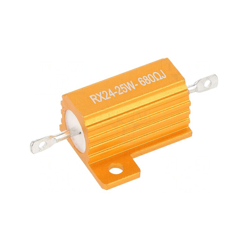 Rezistor bobinat cu radiator 680Ω 25W ±5% | Electronic-mag.ro | Componente Electronice