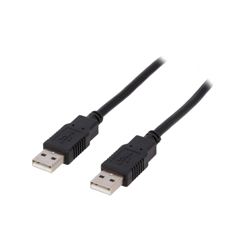 Cablu USB 2.0 A-A 1m Negru | Electronic-mag.ro | Componente Electronice