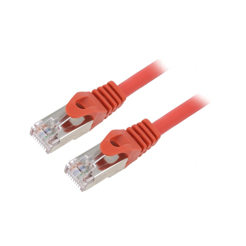 Patch Cord S/FTP Cat 6a LSZH Roșu 0,5m Cablexpert | Electronic-mag.ro | Componente Electronice