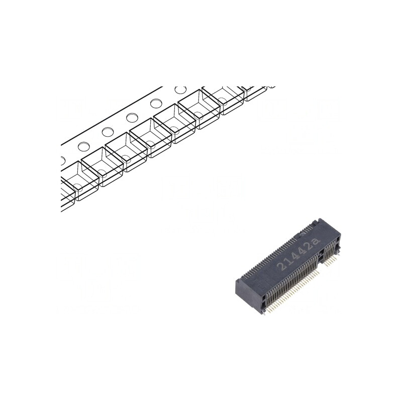 Conector M.2 (NGFF) Orizontal SMT 67 PIN 0.5A Gold Flash | Electronic-mag.ro | Componente Electronice Conector M.2 (NGFF) Orizontal SMT 67 PIN 0.5A Gold Flash | Electronic-mag.ro | Componente Electronice
