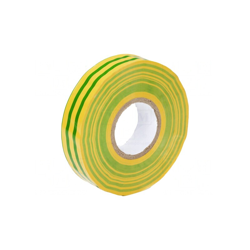 Bandă electroizolantă galben-verde 19mm x 20m | Electronic-mag.ro | Componente Electronice