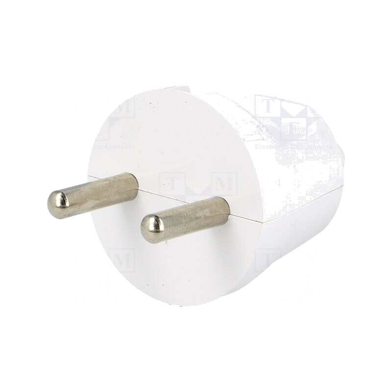 Conector Alimentare AC Tată 2P 230V 16A Alb Pe Cablu | Electronic-mag.ro | Componente Electronice