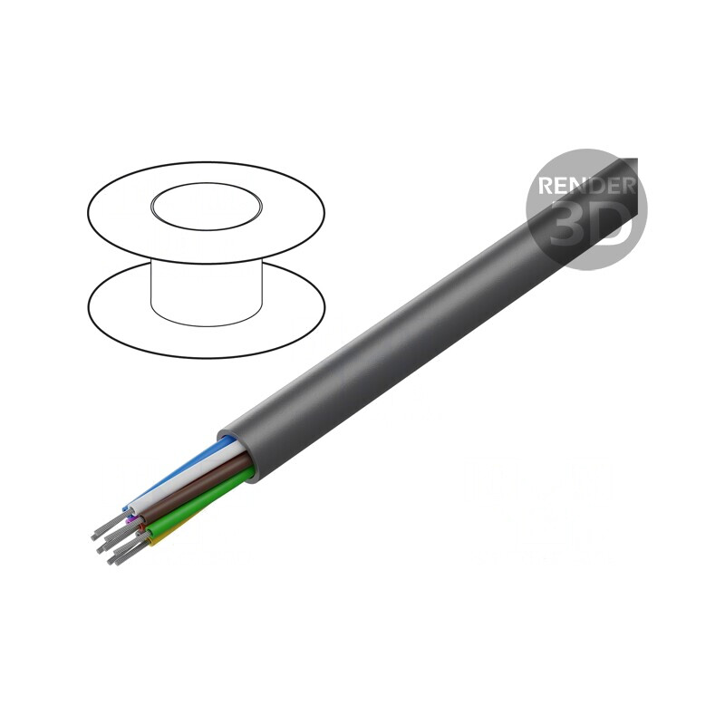 Cablu LiYY 8x26AWG neecranat 300V Cu Gri Închis | Electronic-mag.ro | Componente Electronice