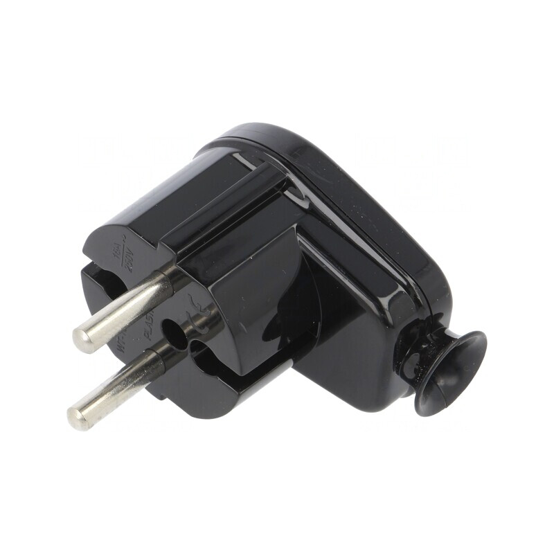 Conector alimentare AC tată 230V 16A negru | Electronic-mag.ro | Componente Electronice