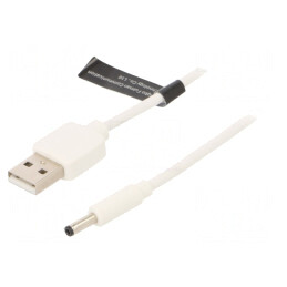 Cablu USB A la DC 3.5/1.35 Alb 1.5m | Electronic-mag.ro | Componente Electronice