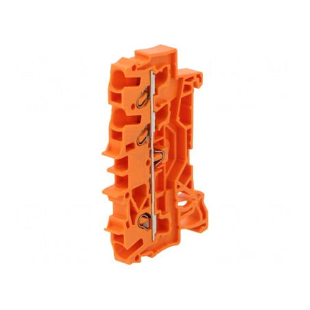 Conector Îmbinare Șine 2.5mm² 3 Borne Portocaliu | Electronic-mag.ro | Componente Electronice