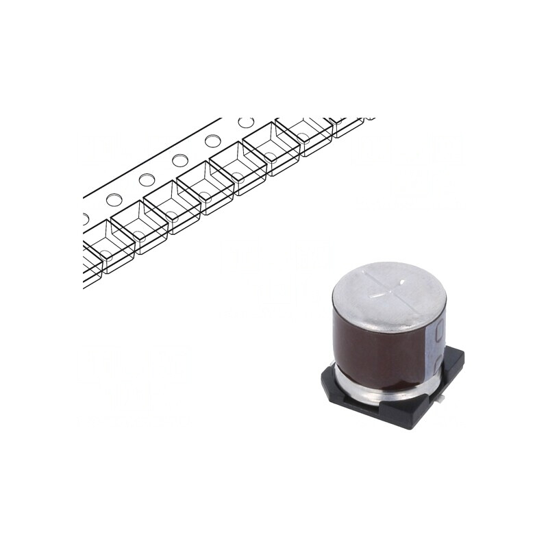 Condensator Electrolitic SMD 220uF 16V 10x10x10mm | Electronic-mag.ro | Componente Electronice