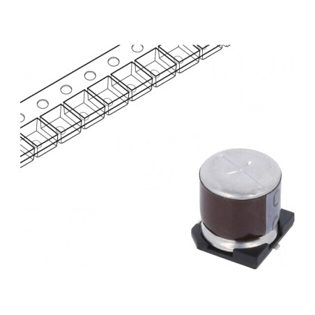 Condensator Electrolitic SMD 220uF 16V 10x10x10mm | Electronic-mag.ro | Componente Electronice