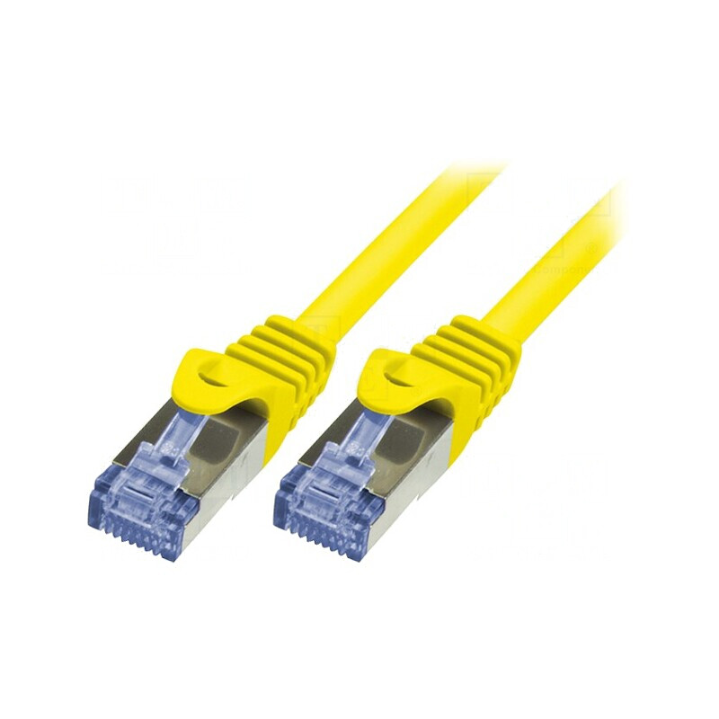 Patch Cord S/FTP Cat 6a Cu LSZH Galben 0.25m | Electronic-mag.ro | Componente Electronice
