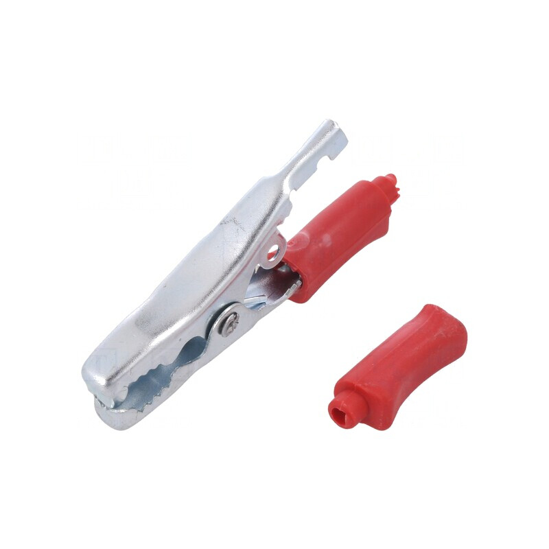 Bornă crocodil roșie 40A 15mm | Electronic-mag.ro | Componente Electronice