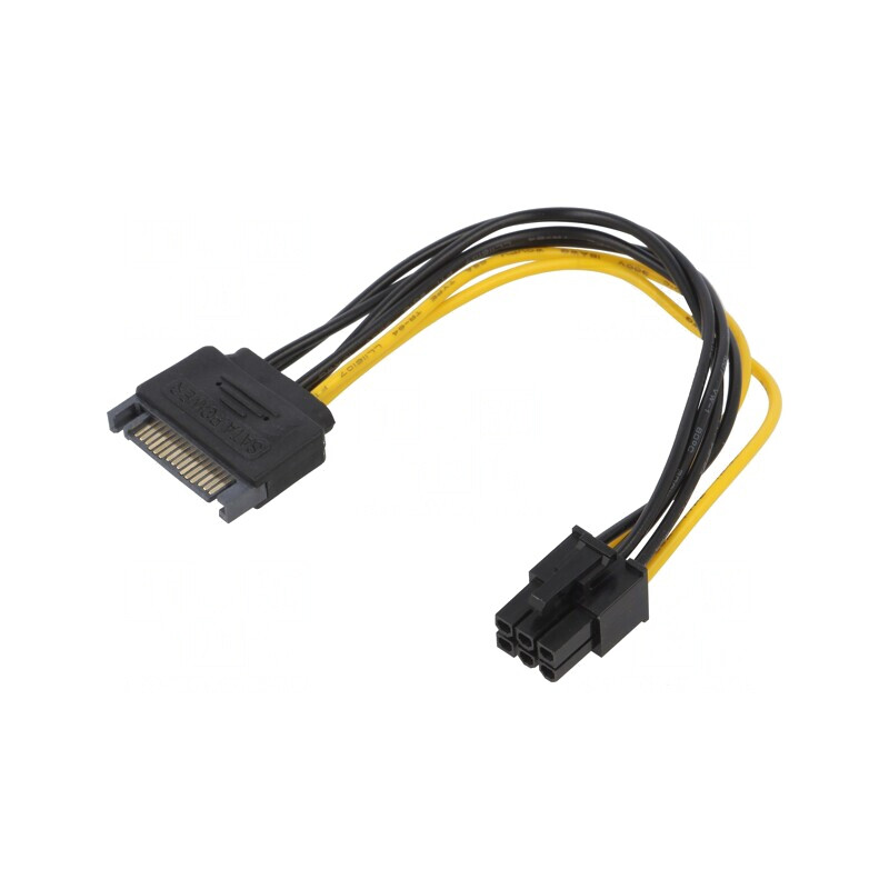Cablu Alimentare SATA PCIe 6pin 0.15m | Electronic-mag.ro | Componente Electronice